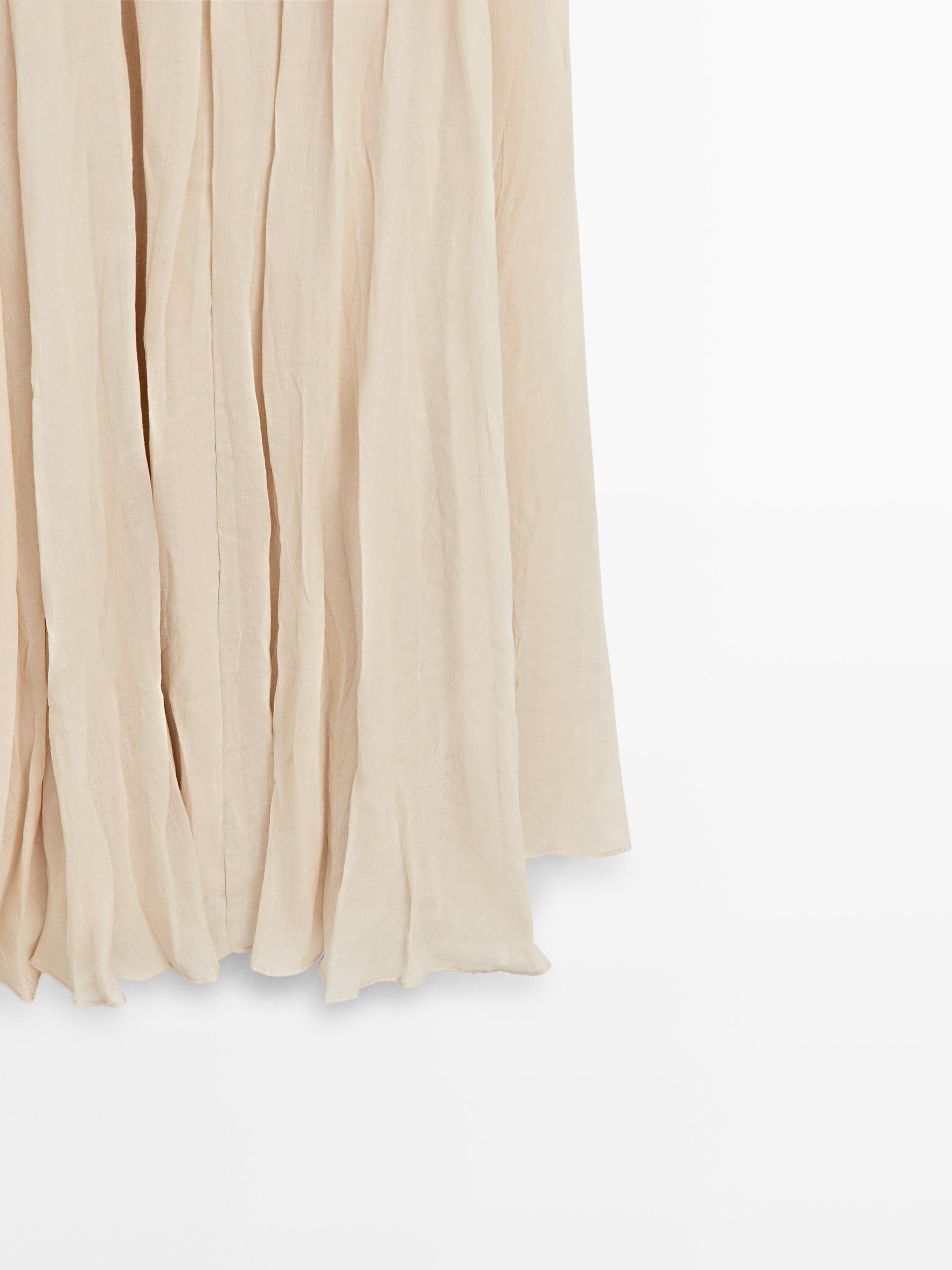Robe midi fluide avec détail plissé